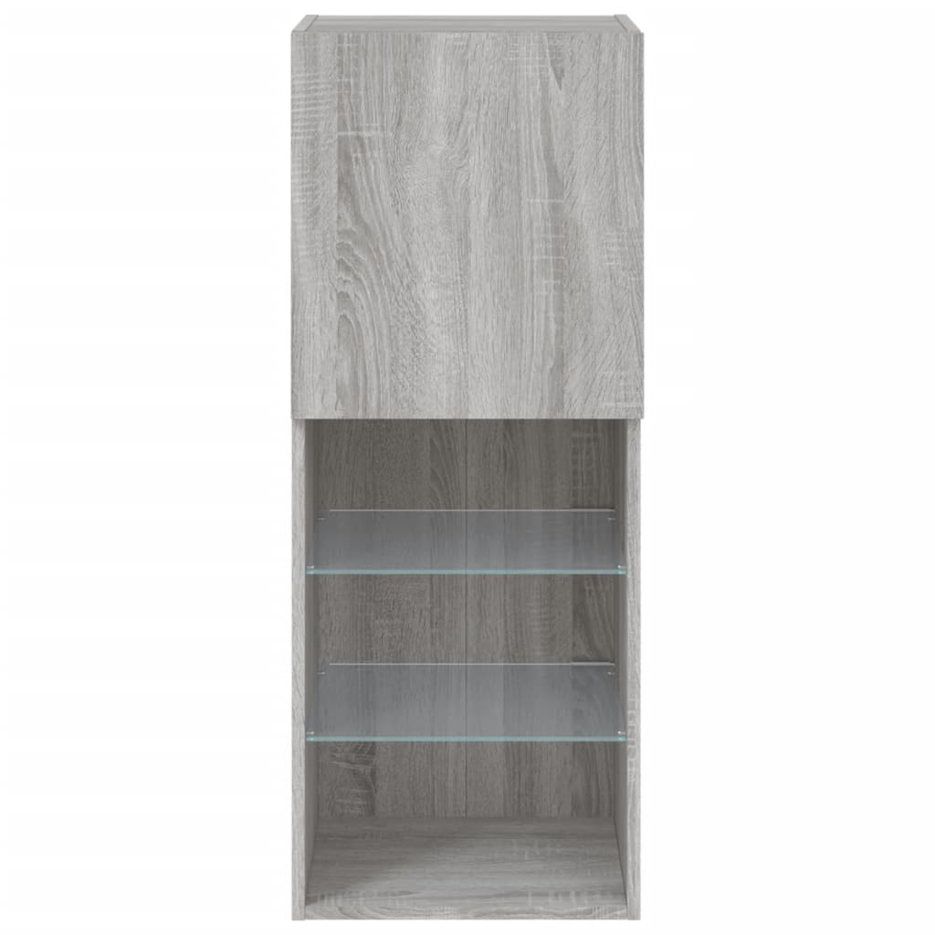 TV Cabinet with LED Lights Grey Sonoma 40.5x30x102 cm