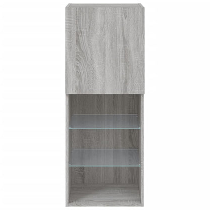 TV Cabinet with LED Lights Grey Sonoma 40.5x30x102 cm