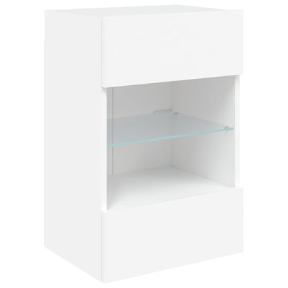 TV Wall Cabinet with LED Lights White 40x30x60.5 cm