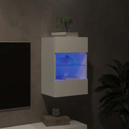 TV Wall Cabinet with LED Lights White 40x30x60.5 cm