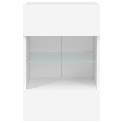 TV Wall Cabinet with LED Lights White 40x30x60.5 cm