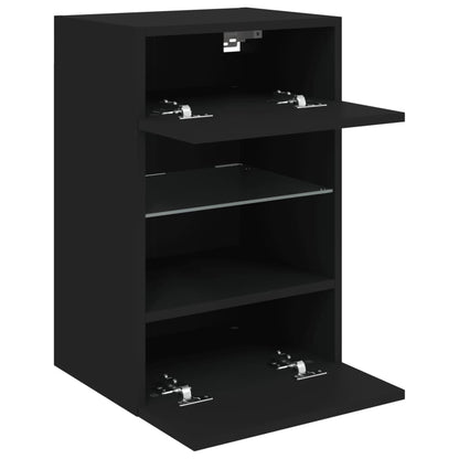 TV Wall Cabinet with LED Lights Black 40x30x60.5 cm