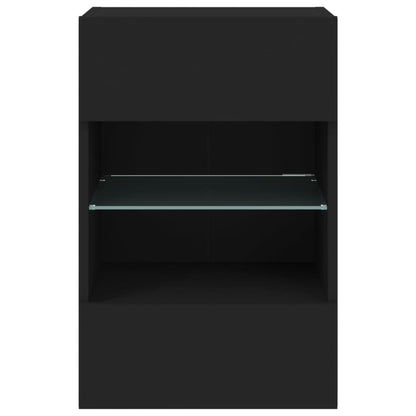 TV Wall Cabinet with LED Lights Black 40x30x60.5 cm