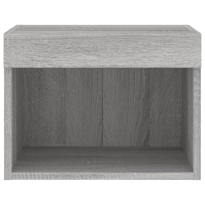 Bedside Cabinets with LED Lights Wall-mounted 2 pcs Grey Sonoma