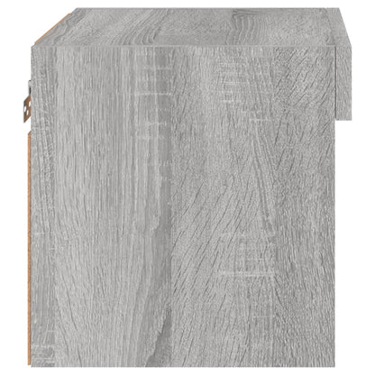Bedside Cabinets with LED Lights Wall-mounted 2 pcs Grey Sonoma