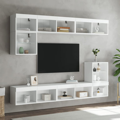 TV Cabinet with LED Lights White 80x30x30 cm