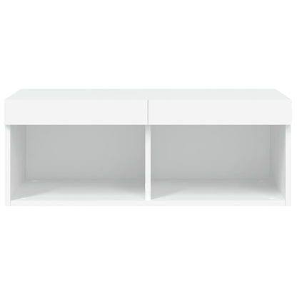 TV Cabinet with LED Lights White 80x30x30 cm