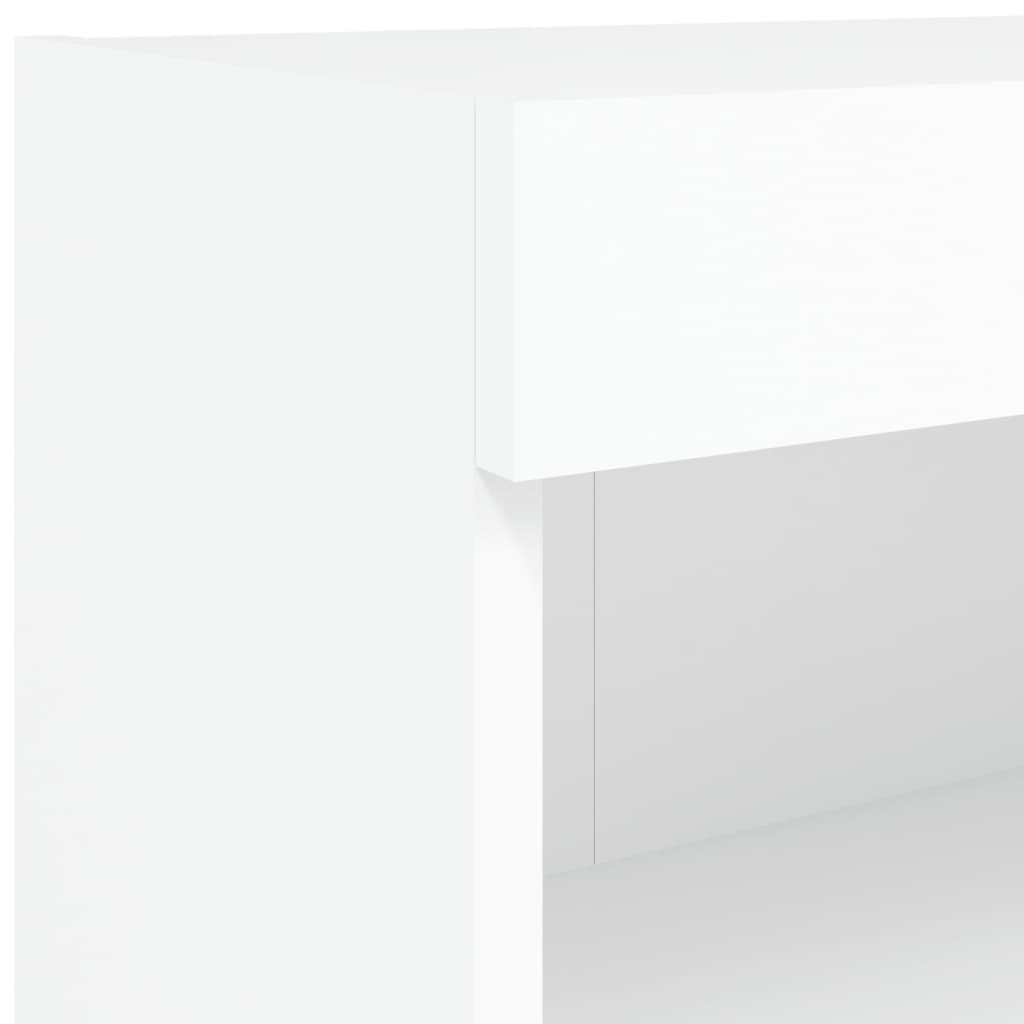 TV Cabinet with LED Lights White 80x30x30 cm