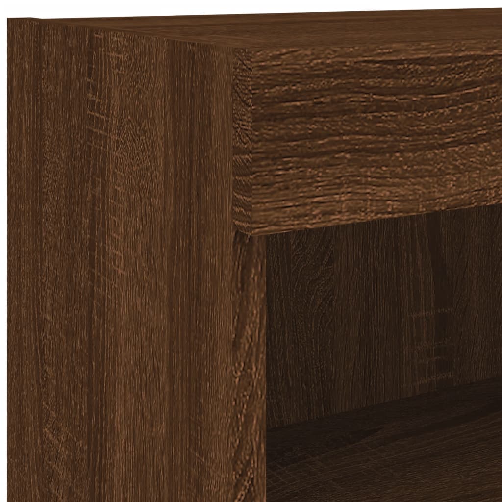 TV Cabinet with LED Lights Brown Oak 80x30x30 cm