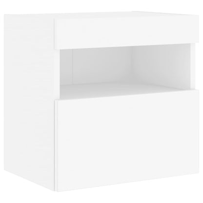 TV Wall Cabinet with LED Lights White 40x30x40 cm