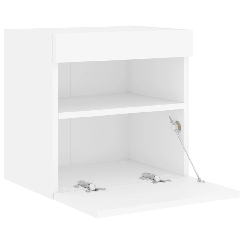 TV Wall Cabinet with LED Lights White 40x30x40 cm