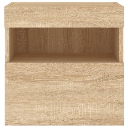 TV Wall Cabinets with LED Lights 2 pcs Sonoma Oak 40x30x40 cm