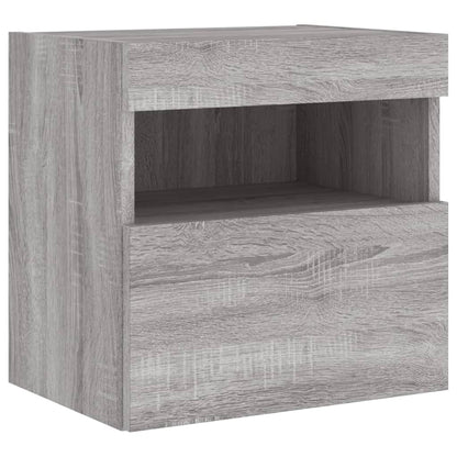 TV Wall Cabinets with LED Lights 2 pcs Grey Sonoma 40x30x40 cm