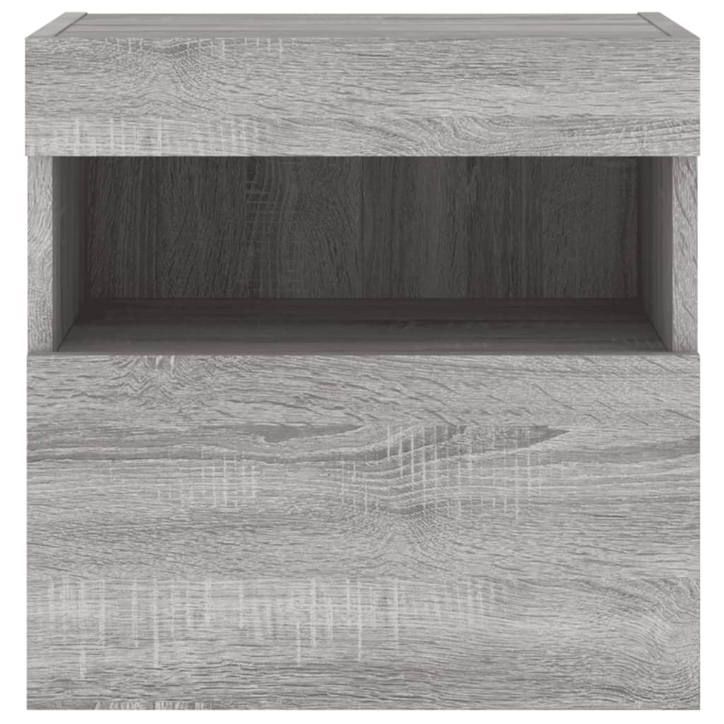 TV Wall Cabinets with LED Lights 2 pcs Grey Sonoma 40x30x40 cm