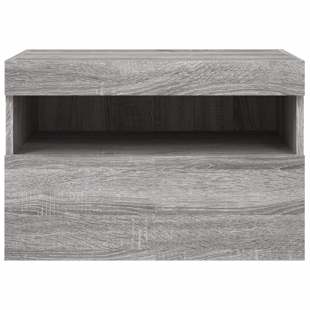 TV Wall Cabinet with LED Lights Grey Sonoma 60x30x40 cm