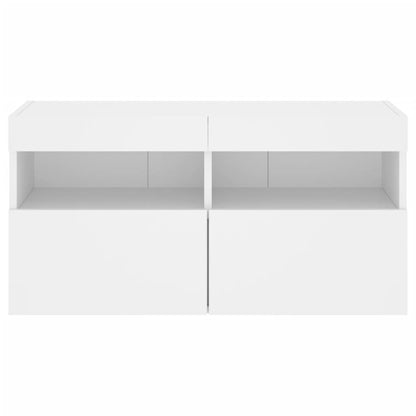 TV Wall Cabinet with LED Lights White 80x30x40 cm