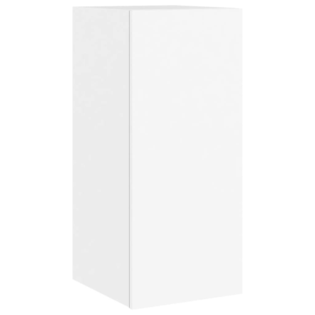 TV Wall Cabinet with LED Lights White 30.5x35x70 cm