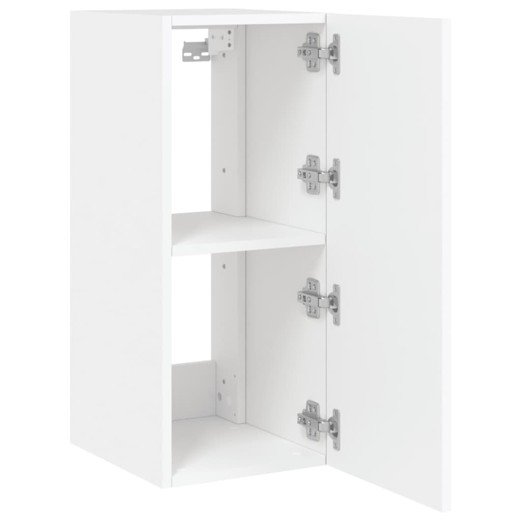 TV Wall Cabinet with LED Lights White 30.5x35x70 cm