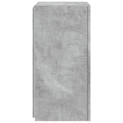 TV Wall Cabinet with LED Lights Concrete Grey 30.5x35x70 cm