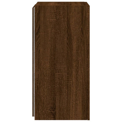 TV Wall Cabinets with LED Lights 2 pcs Brown Oak 30.5x35x70 cm