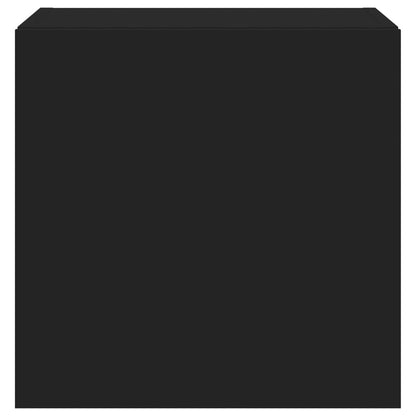TV Wall Cabinets with LED Lights 2 pcs Black 40.5x35x40 cm