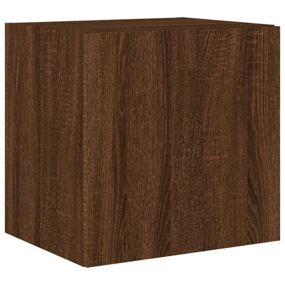 TV Wall Cabinets with LED Lights 2 pcs Brown Oak 40.5x35x40 cm