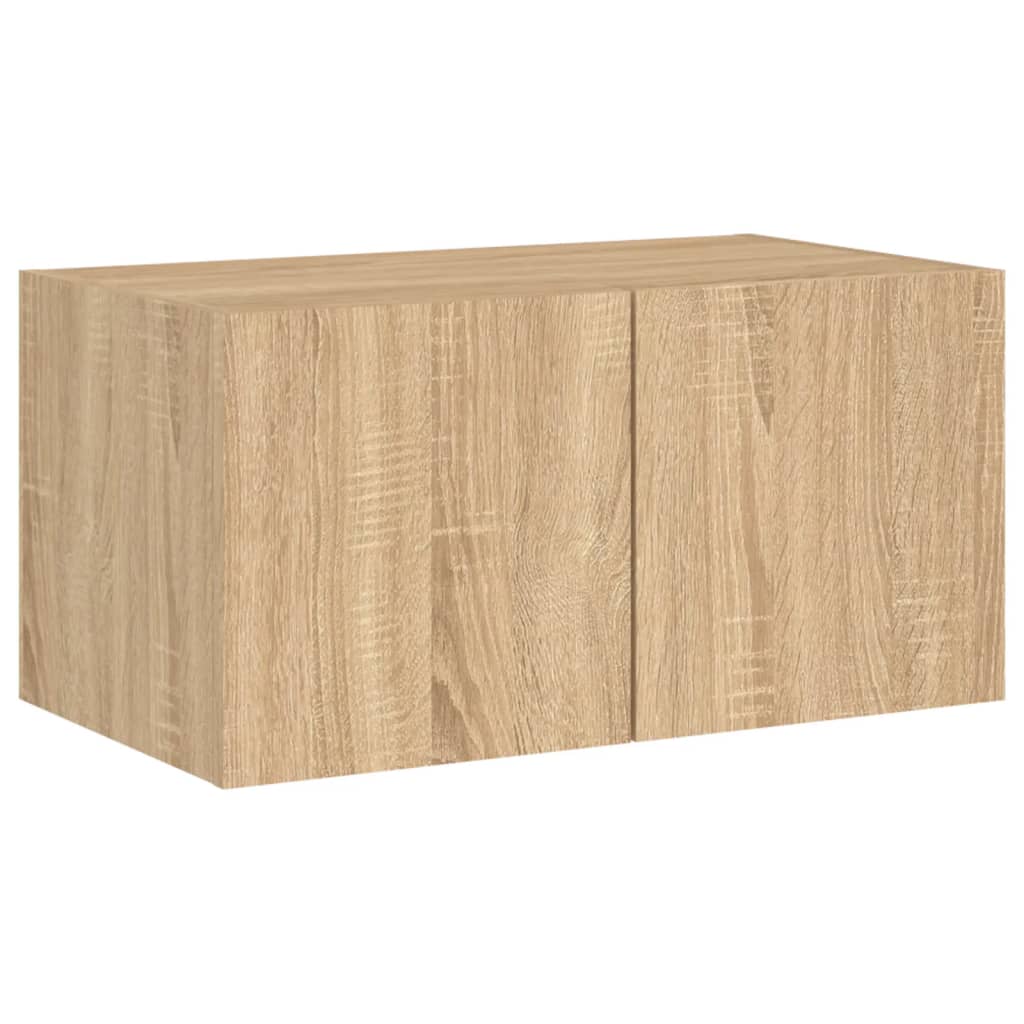 TV Wall Cabinet with LED Lights Sonoma Oak 60x35x31 cm