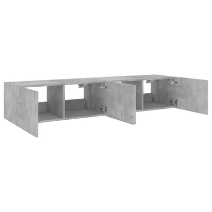 TV Wall Cabinets with LED Lights 2 pcs Concrete Grey 80x35x31 cm