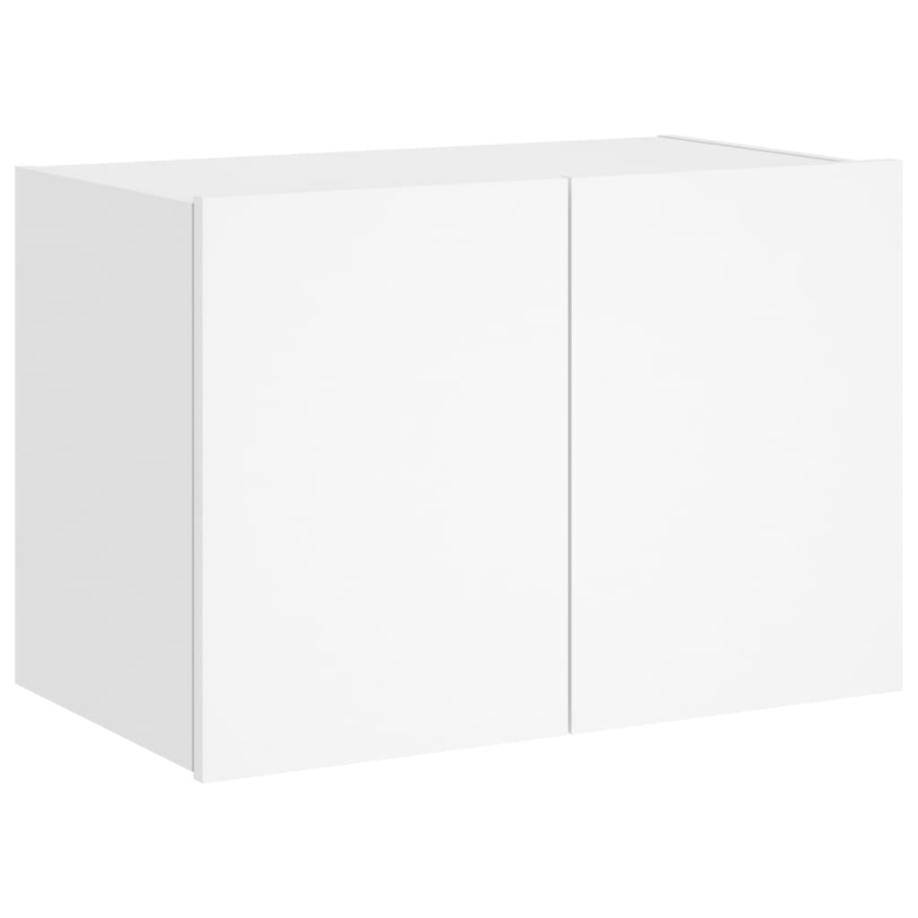 TV Wall Cabinet with LED Lights White 60x35x41 cm