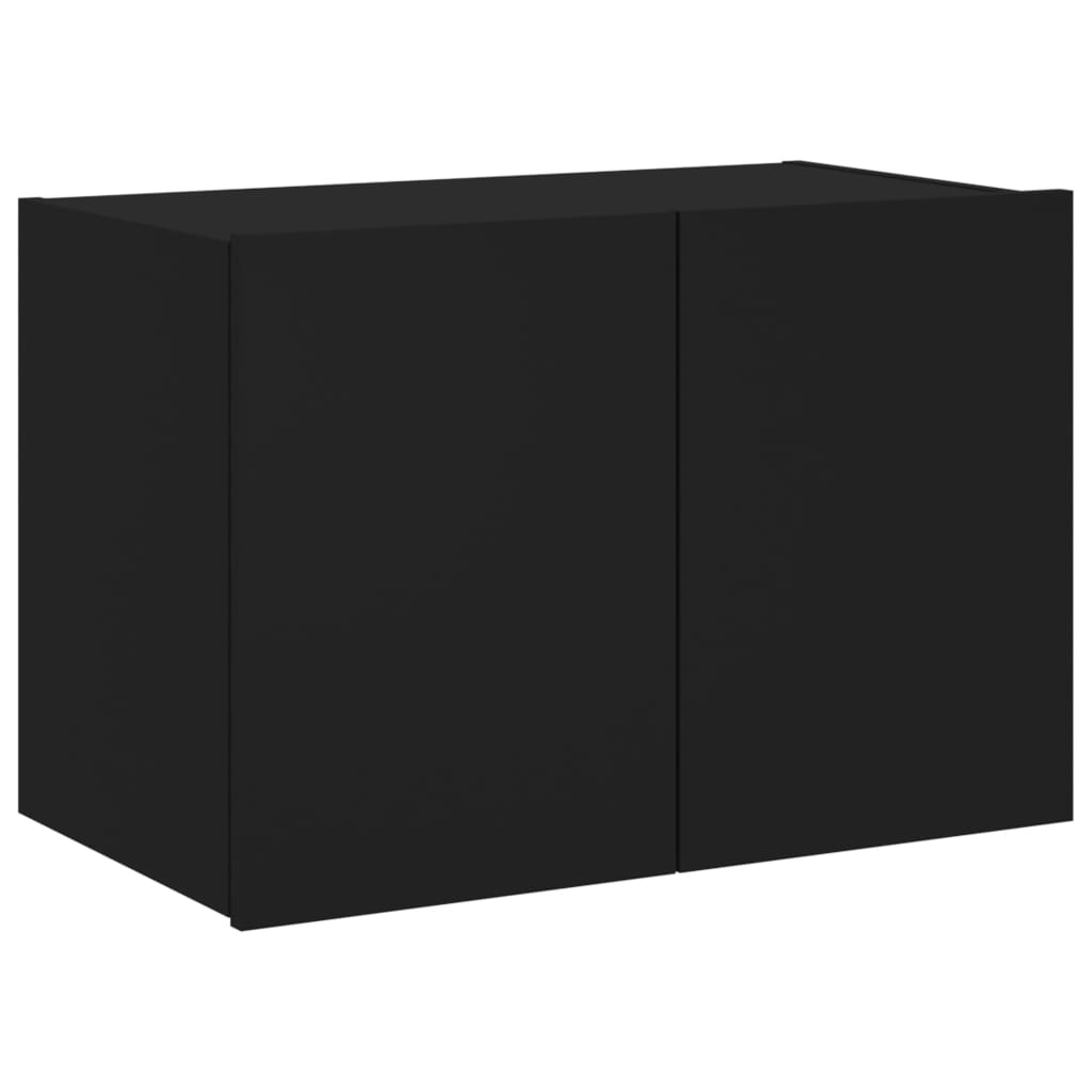 TV Wall Cabinet with LED Lights Black 60x35x41 cm