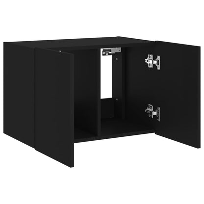 TV Wall Cabinet with LED Lights Black 60x35x41 cm