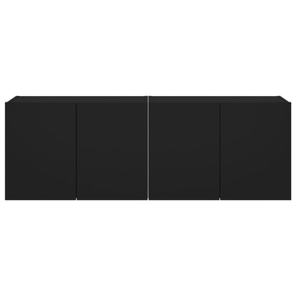 TV Wall Cabinets with LED Lights 2 pcs Black 60x35x41 cm