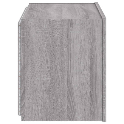 TV Wall Cabinet with LED Lights Grey Sonoma 60x35x41 cm