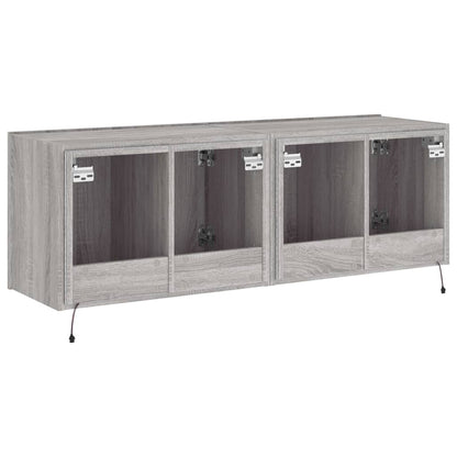 TV Wall Cabinets with LED Lights 2 pcs Grey Sonoma 60x35x41 cm