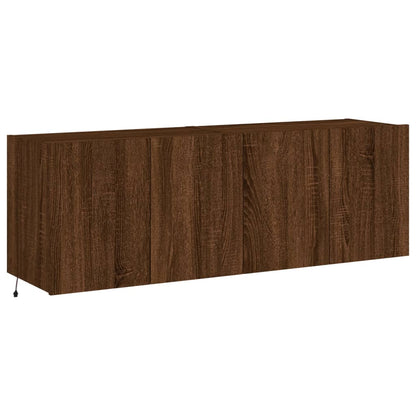 TV Wall Cabinets with LED Lights 2 pcs Brown Oak 60x35x41 cm