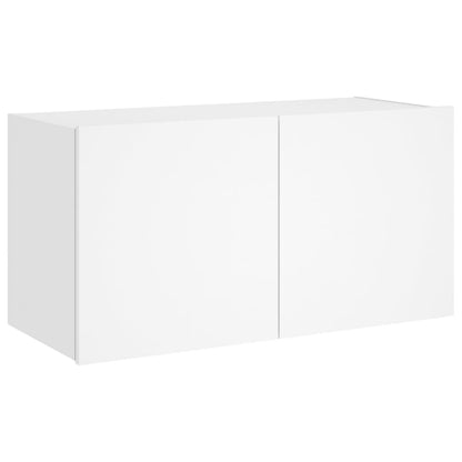 TV Wall Cabinet with LED Lights White 80x35x41 cm