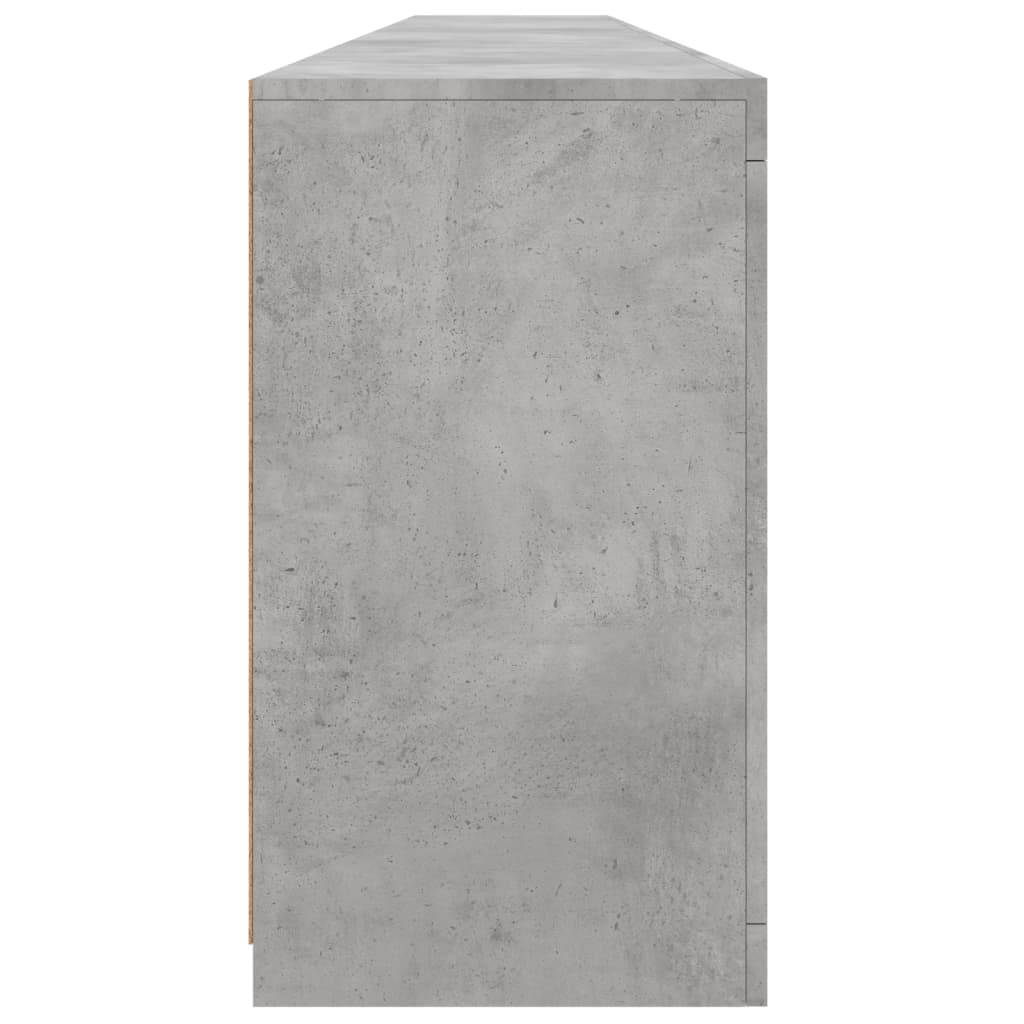 Sideboard with LED Lights Concrete Grey 283x37x67 cm