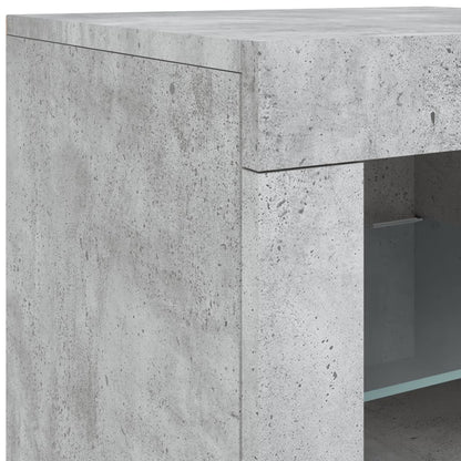 Sideboard with LED Lights Concrete Grey 283x37x67 cm