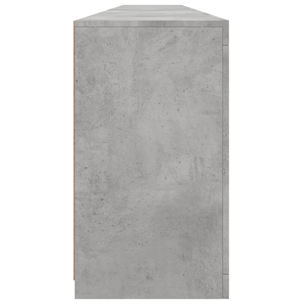 Sideboard with LED Lights Concrete Grey 283x37x67 cm