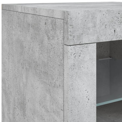 Sideboard with LED Lights Concrete Grey 283x37x67 cm