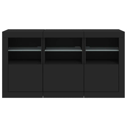 Sideboard with LED Lights Black 123x37x67 cm
