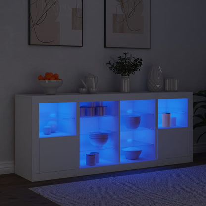 Sideboard with LED Lights White 163x37x67 cm