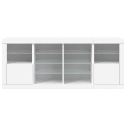 Sideboard with LED Lights White 163x37x67 cm