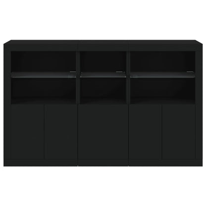 Sideboard with LED Lights Black 162x37x100 cm