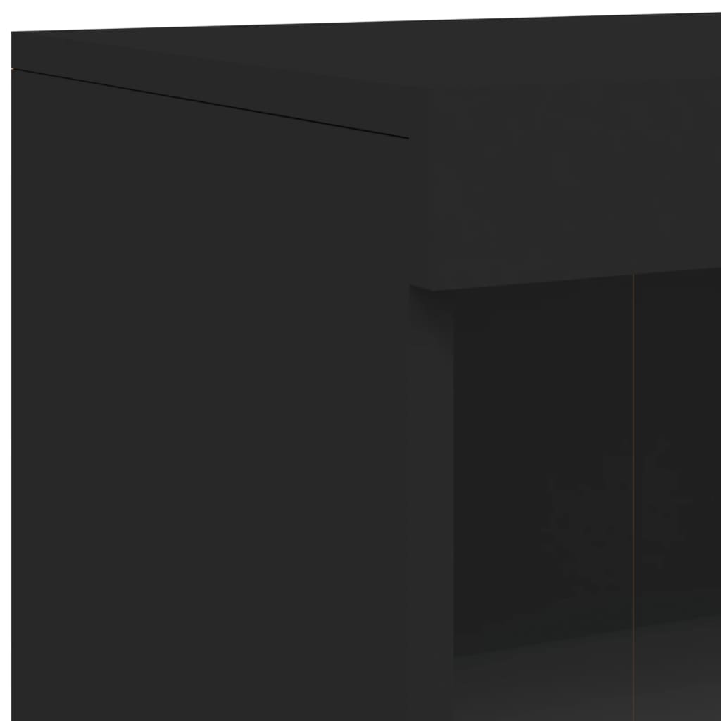 Sideboard with LED Lights Black 162x37x100 cm