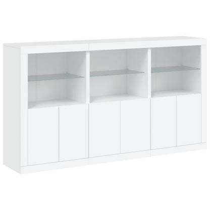 Sideboard with LED Lights White 181.5x37x100 cm