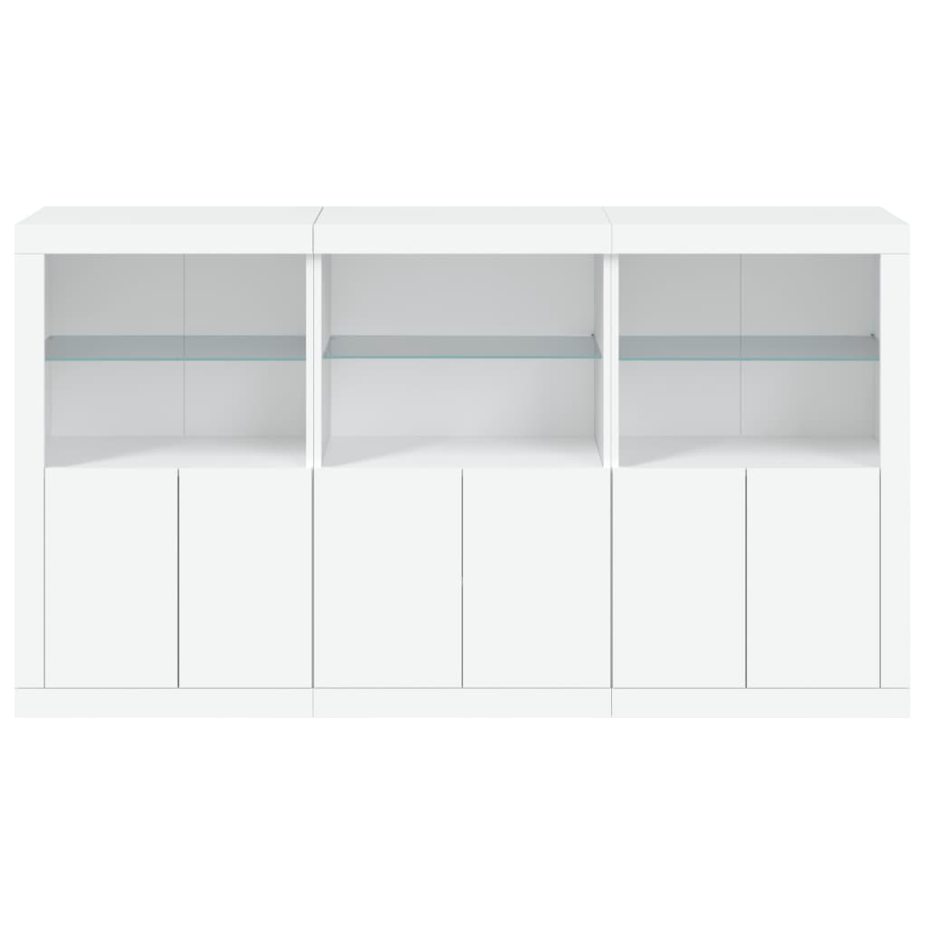 Sideboard with LED Lights White 181.5x37x100 cm