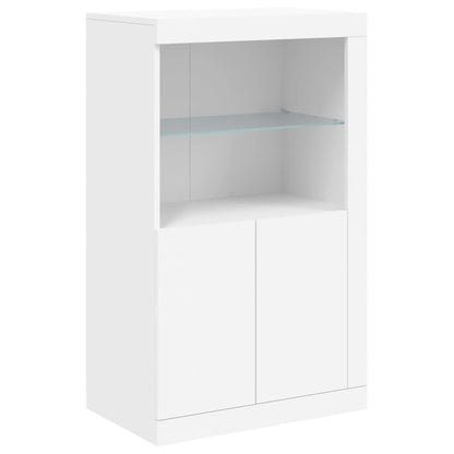 Sideboard with LED Lights White 181.5x37x100 cm