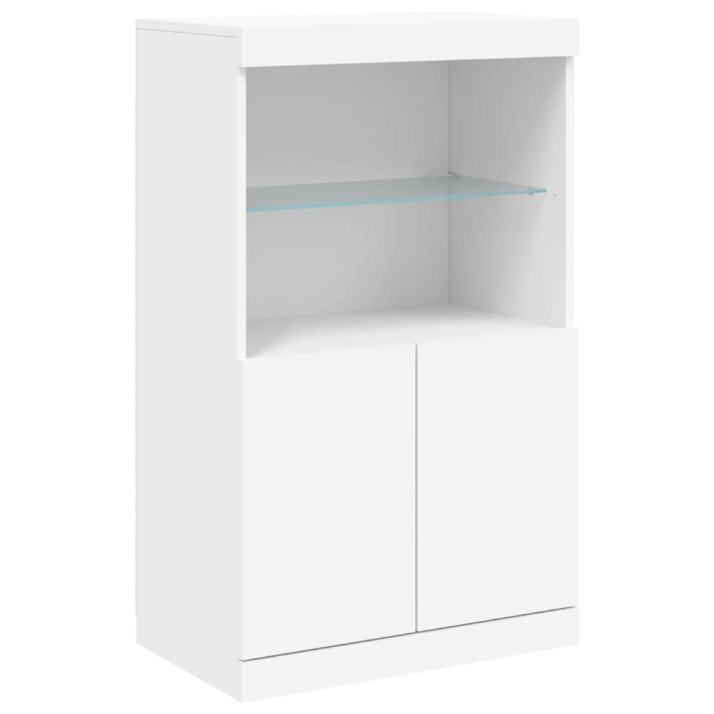 Sideboard with LED Lights White 181.5x37x100 cm