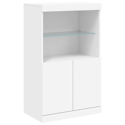 Sideboard with LED Lights White 181.5x37x100 cm